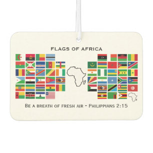 FLAGS OF AFRICA with Customisable Scripture Car Air Freshener
