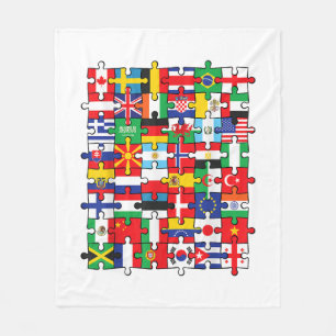 Flags of Countries of the World international flag Fleece Blanket