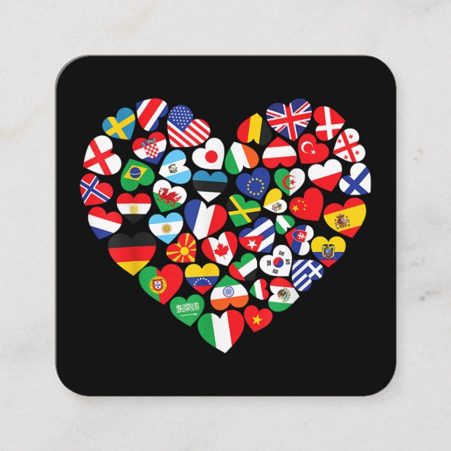 Flags of Countries of the World international flag Square Business Card (Front)