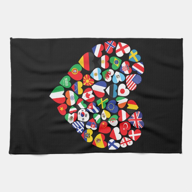 Flags of Countries of the World international flag Tea Towel (Horizontal)