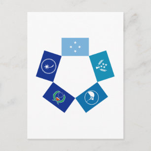 Flags of Micronesia and its States Postcard