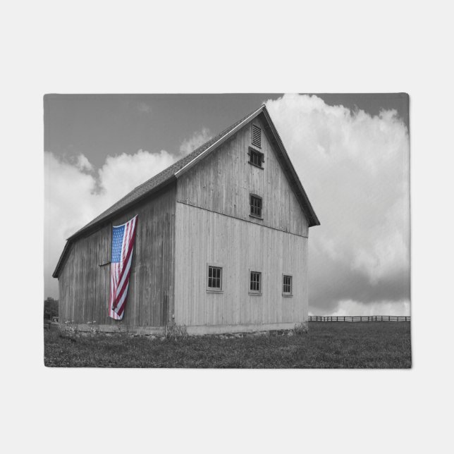 Flags of Our Farmers - Barn with American Flag Doormat (Front)