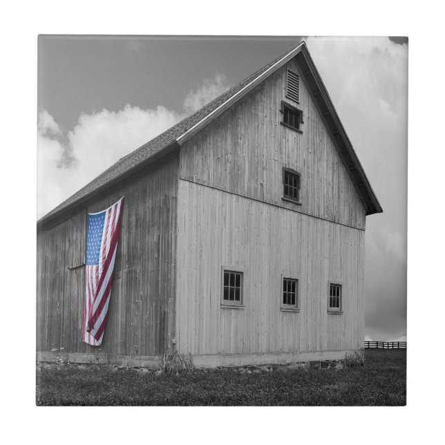 Flags of Our Farmers - Barn with American Flag Tile (Front)
