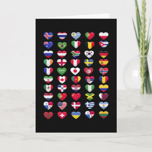 Flags of the countries heart shape card