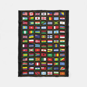 Flags Of The Countries Of The World International  Fleece Blanket