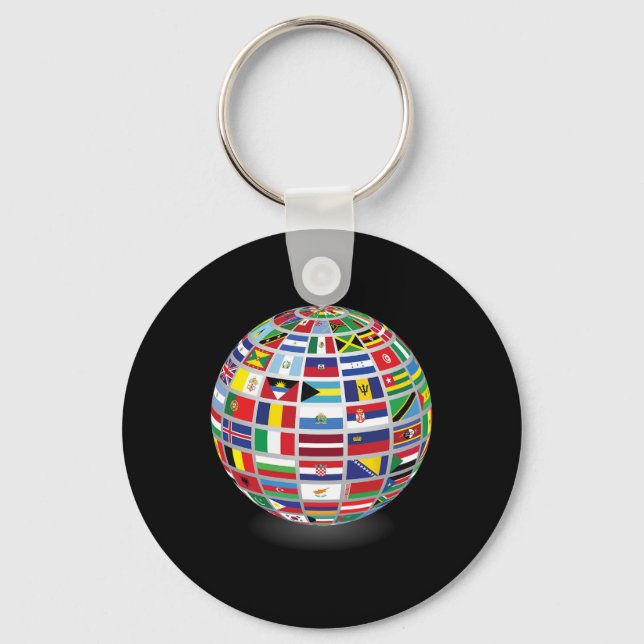 Flags Of The Countries Of The World International  Key Ring (Front)