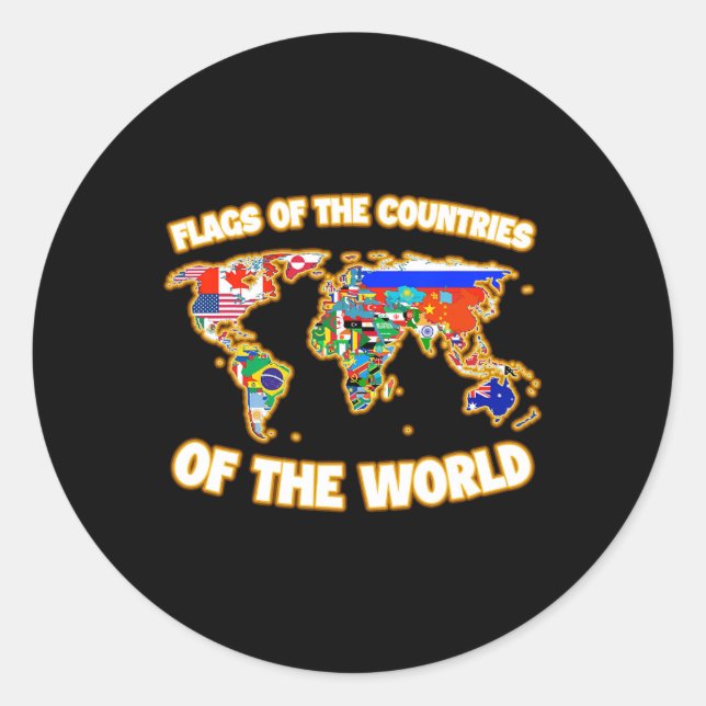 Flags Of The Countries Of The World Map Internatio Classic Round Sticker (Front)