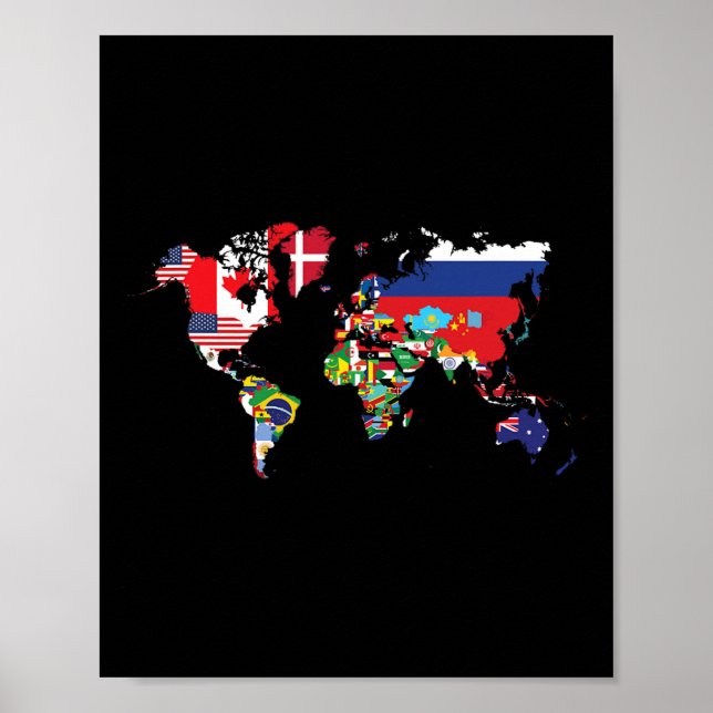 Flags Of The Countries Of The World Map Internatio Poster (Front)