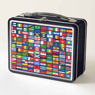  Flags of the Countries of the World Metal Lunch Box