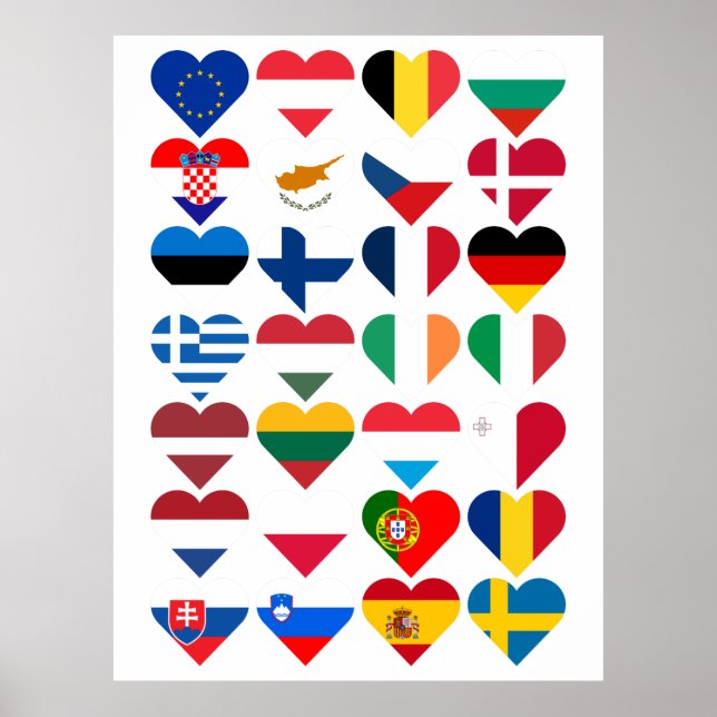 Flags of the European Union Postcard Poster (Front)