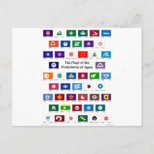 Flags of the Prefectures of Japan Postcard