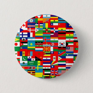 FLAGS OF THE WORLD 6 CM ROUND BADGE