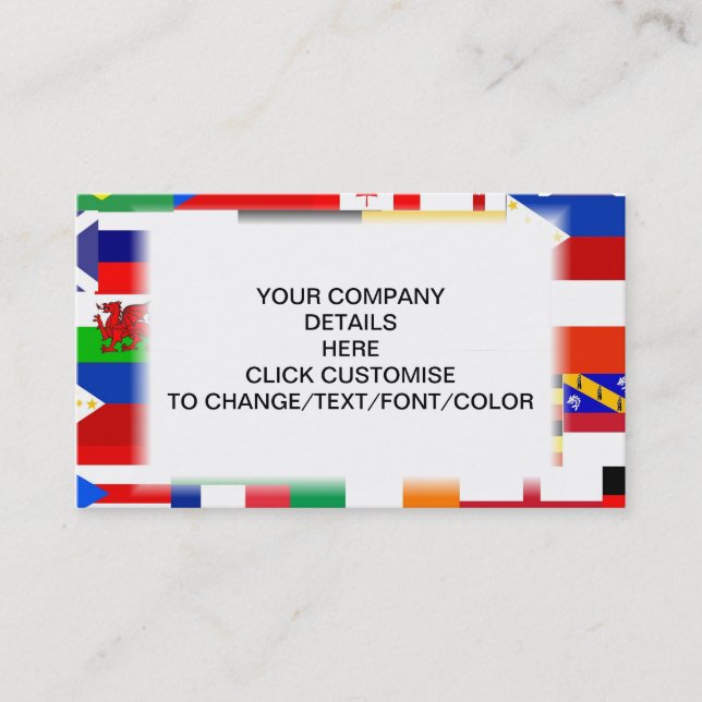 Flags of the world collage business card (Front)