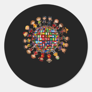 Flags Of The World Cultural Diversity Around The G Classic Round Sticker
