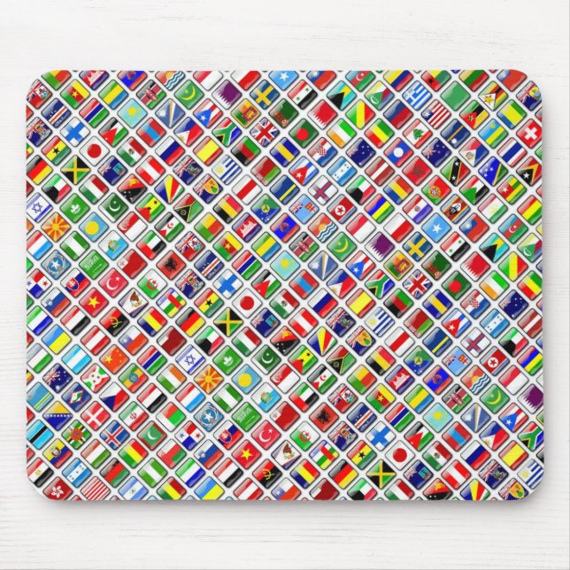 Flags of the World, Diagonal Style Mouse Mat (Front)
