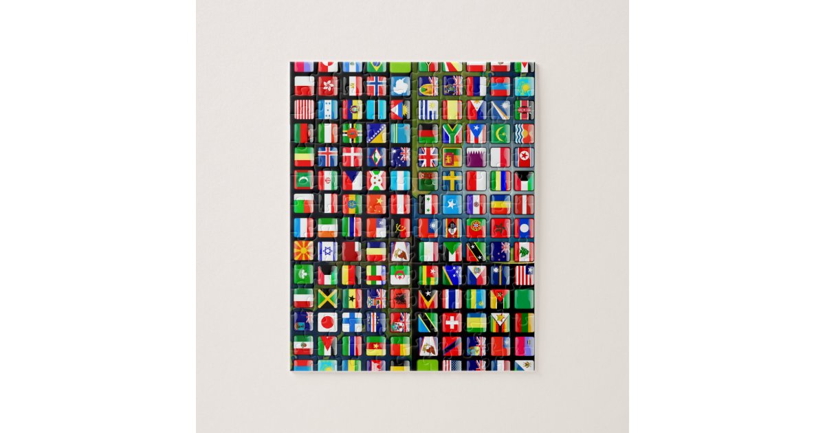 Flags of the world jigsaw puzzle Zazzle