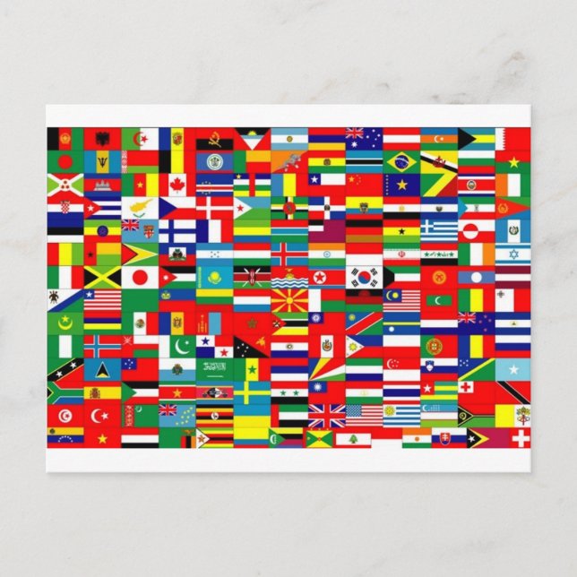 FLAGS OF THE WORLD POSTCARD (Front)