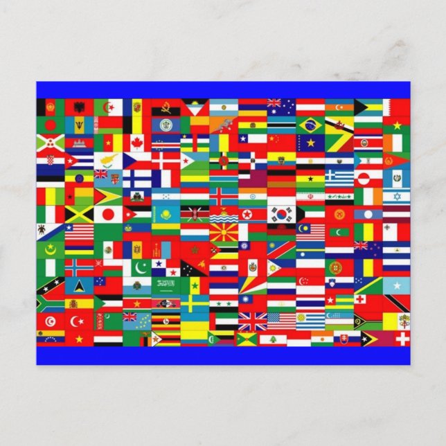 FLAGS OF THE WORLD POSTCARD (Front)