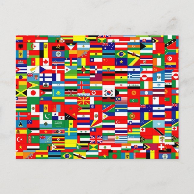 FLAGS OF THE WORLD POSTCARD (Front)