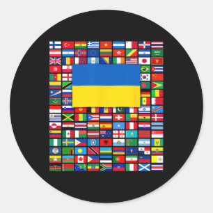 Flags Of The World Ukraine Stand With Zelensky Pea Classic Round Sticker
