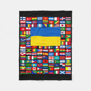 Flags Of The World Ukraine Stand With Zelensky Pea Fleece Blanket