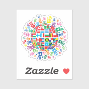 Flags of the World with Colourful Handprints