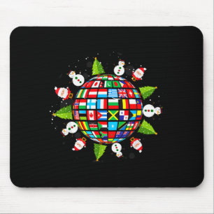 Flags Of The World, Xmas Around The Globe  Mouse Mat
