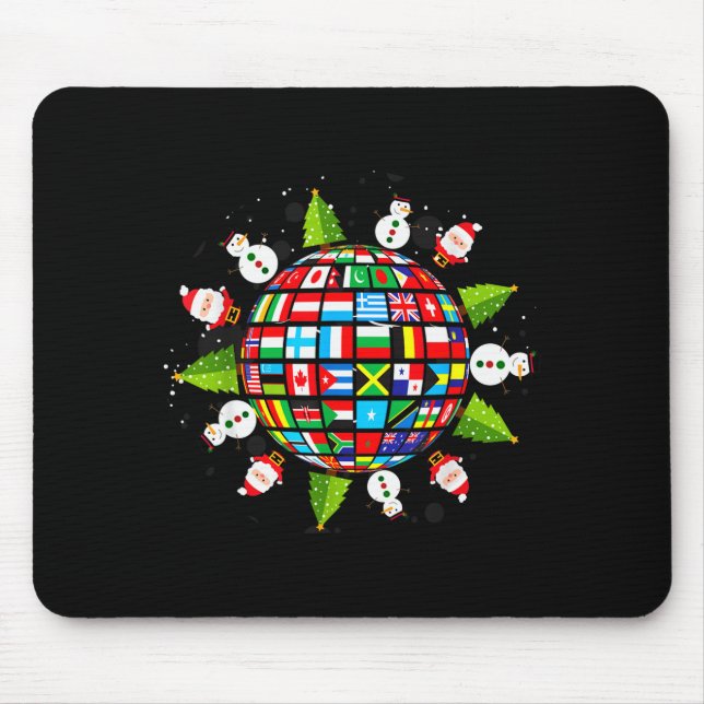 Flags Of The World, Xmas Around The Globe  Mouse Mat (Front)
