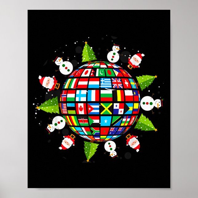 Flags Of The World, Xmas Around The Globe  Poster (Front)