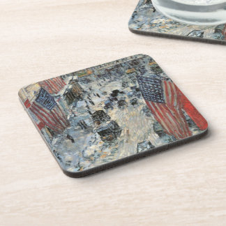 Flags on 57th Street by Frederick Childe Hassam Coaster