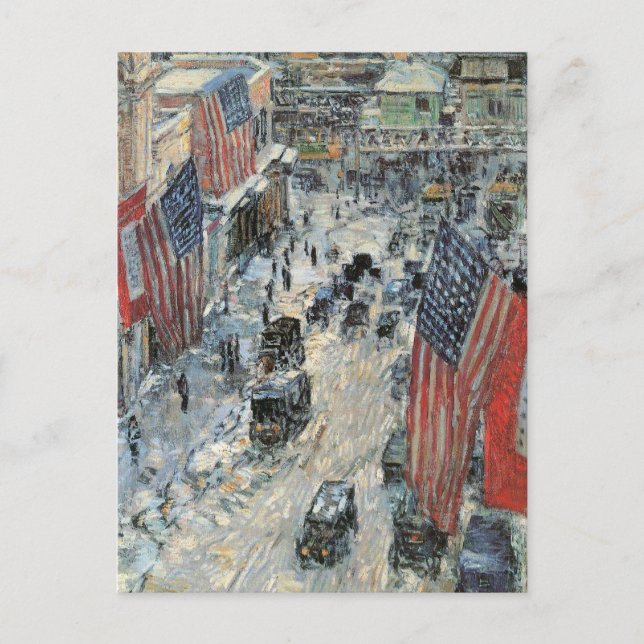 Flags on 57th Street by Frederick Childe Hassam Postcard (Front)
