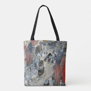 Flags on 57th Street by Frederick Childe Hassam Tote Bag