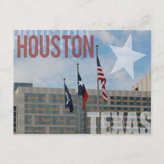 Flags over Houston, Texas Postcard