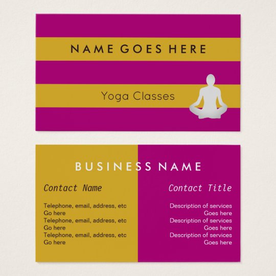 "Flags" Yoga Instructor Business Cards