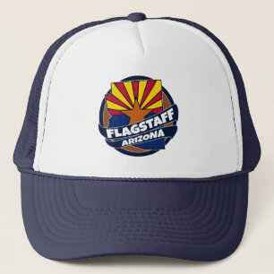 Flagstaff Arizona flag burst trucker hat