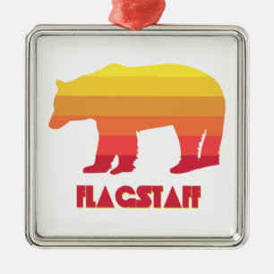 Flagstaff Arizona Rainbow Bear Metal Tree Decoration