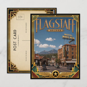 Flagstaff Arizona Vintage Art Deco Golden Age Postcard