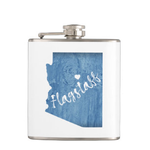 Flagstaff Arizona Wood Grain Hip Flask