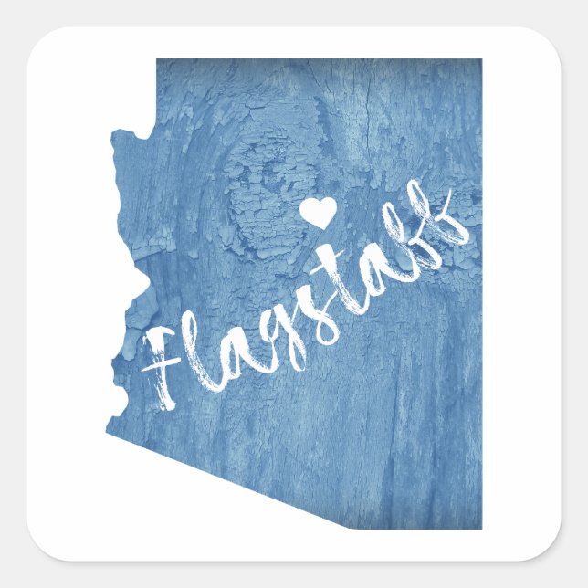 Flagstaff Arizona Wood Grain Square Sticker (Front)