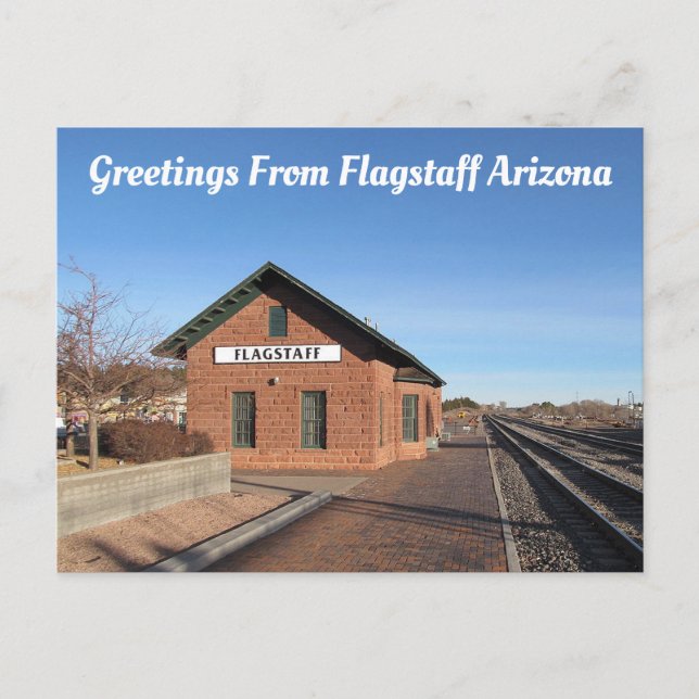 Flagstaff "Old Depot" Arizona Postcard (Front)