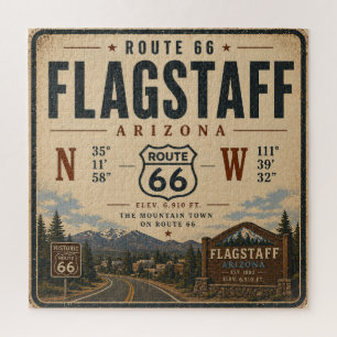 Flagstaff Route 66 Mountain Town Jigsaw Puzzle