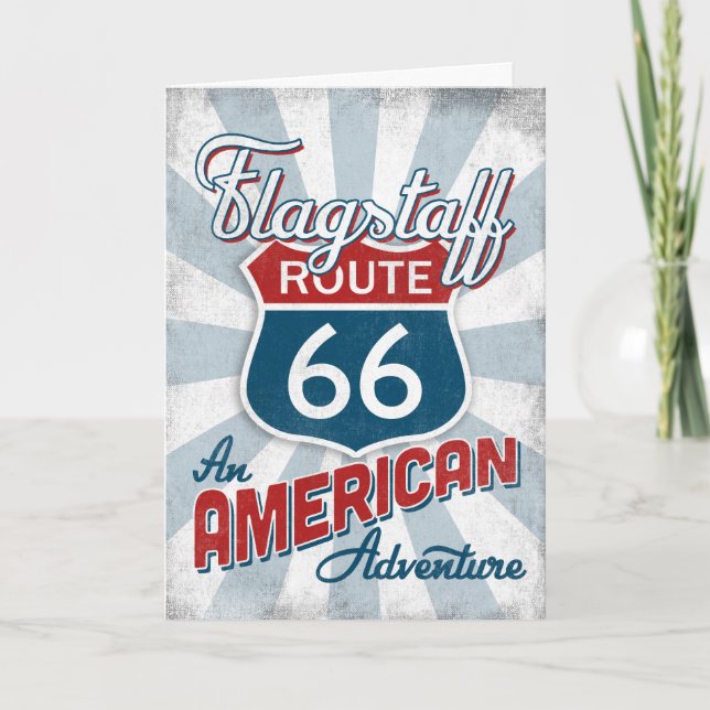 Flagstaff Route 66 Vintage America Arizona Card (Front)
