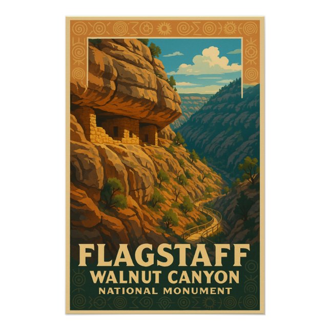 Flagstaff – Walnut Canyon Dwellings Poster (Front)