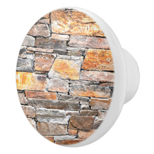 Flagstone natural stone pattern bricks ceramic knob