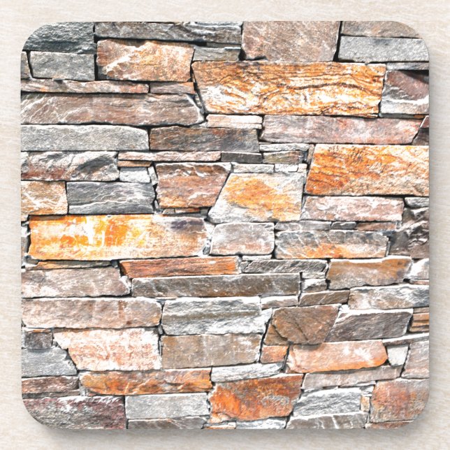 Flagstone | natural stone pattern | bricks coaster (Front)