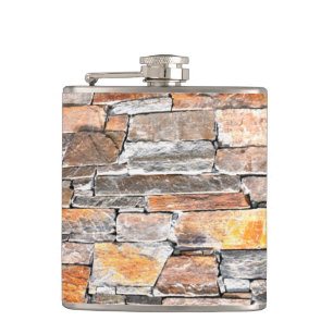 Flagstone natural stone pattern bricks hip flask
