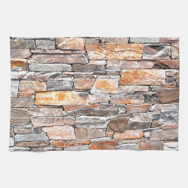 Flagstone | natural stone pattern | bricks tea towel (Horizontal)