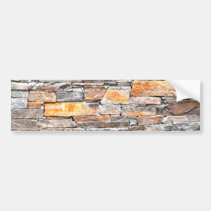 Flagstone natural tone stone pattern bricks  bumper sticker