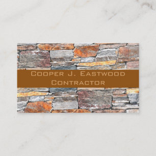 Flagstone natural tone stone pattern bricks  business card