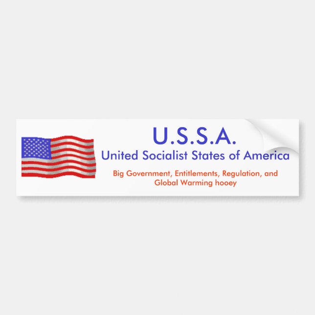 flagwave1, U.S.S.A., United Socialist States of... Bumper Sticker (Front)